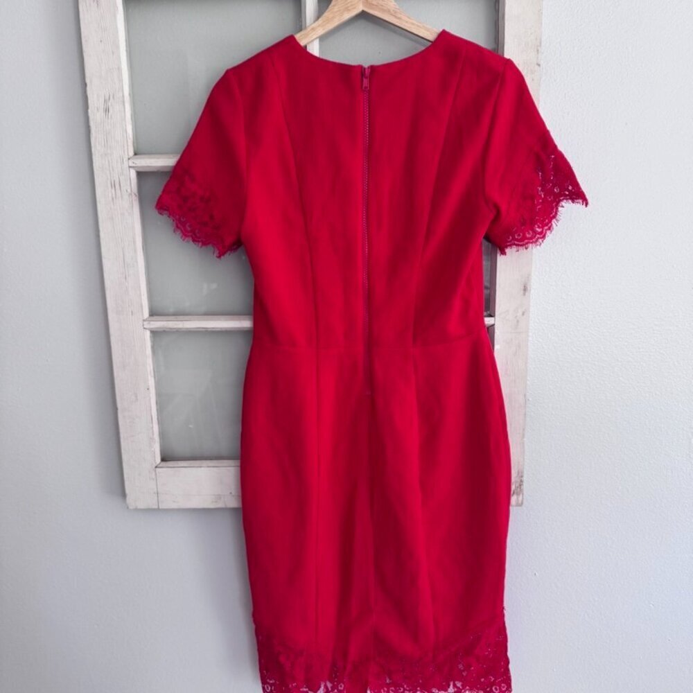 H&M Vintage Style Red Lace Pencil Dress - Size 8 - Like New - Picture 8 of 8